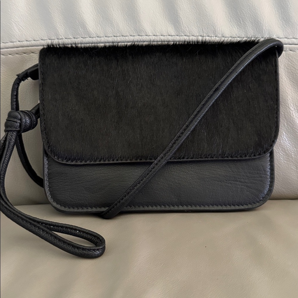 Lucky Brand Black Leather Mini Crossbody Bag NEW